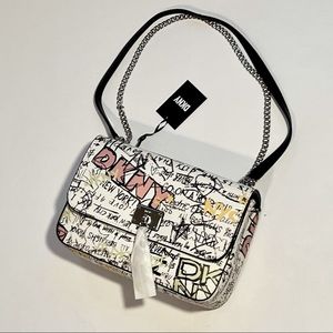 DKNY Cleo White Iconic Graffiti Bag; Women's Crossbody Handbag